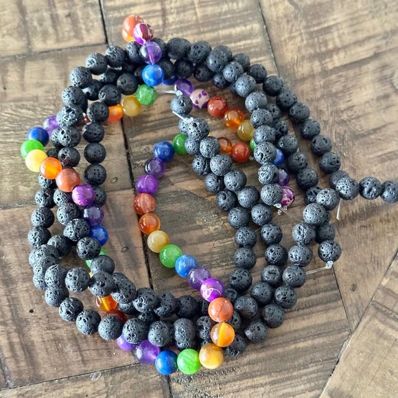 Lava Rock Chakra Bead Strand Bundle Set - Picture 3 of 7